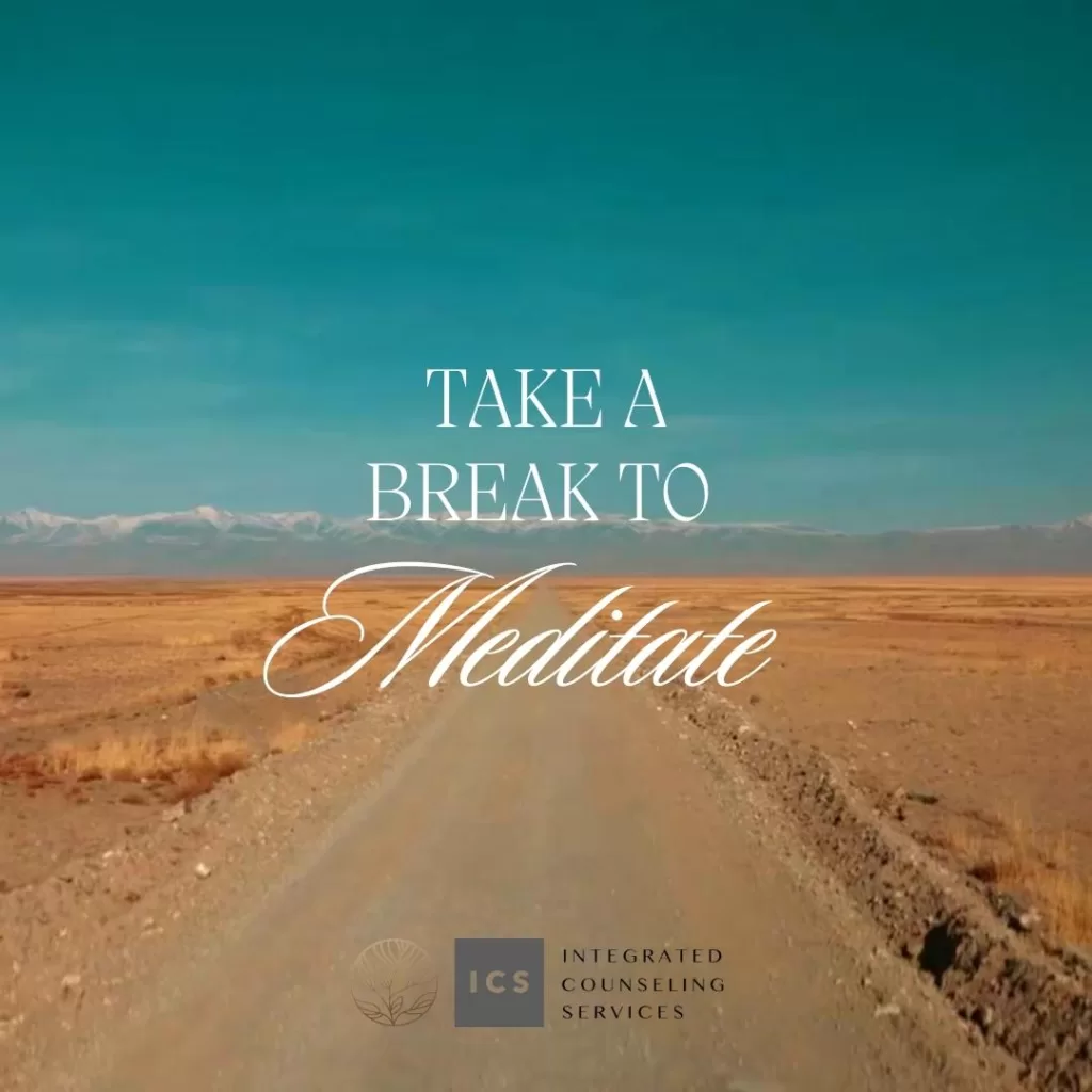 take a break to meditate desert road