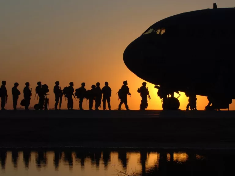 flight sky sunset military